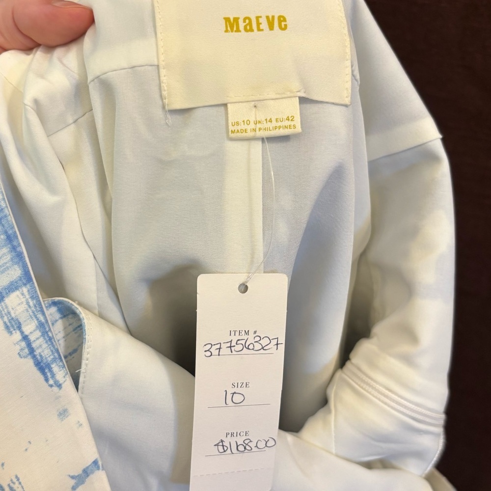 Maeve NWT blue & white shift midi dress - Picture 4 of 4